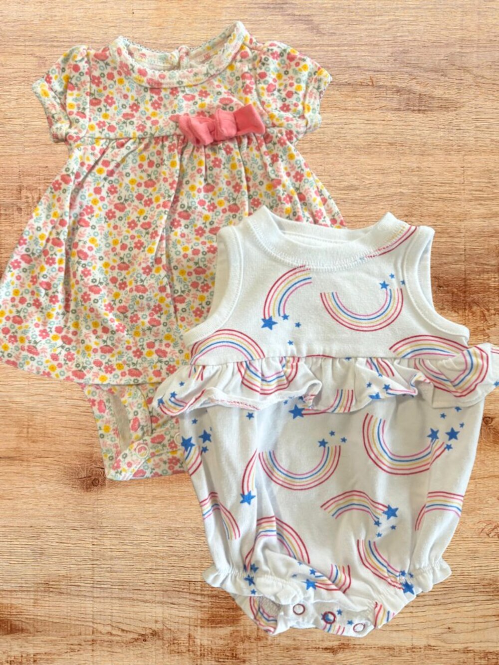 Newborn Dress Bundle Carter's & Cat & Jack 2 Pack Floral Rainbow